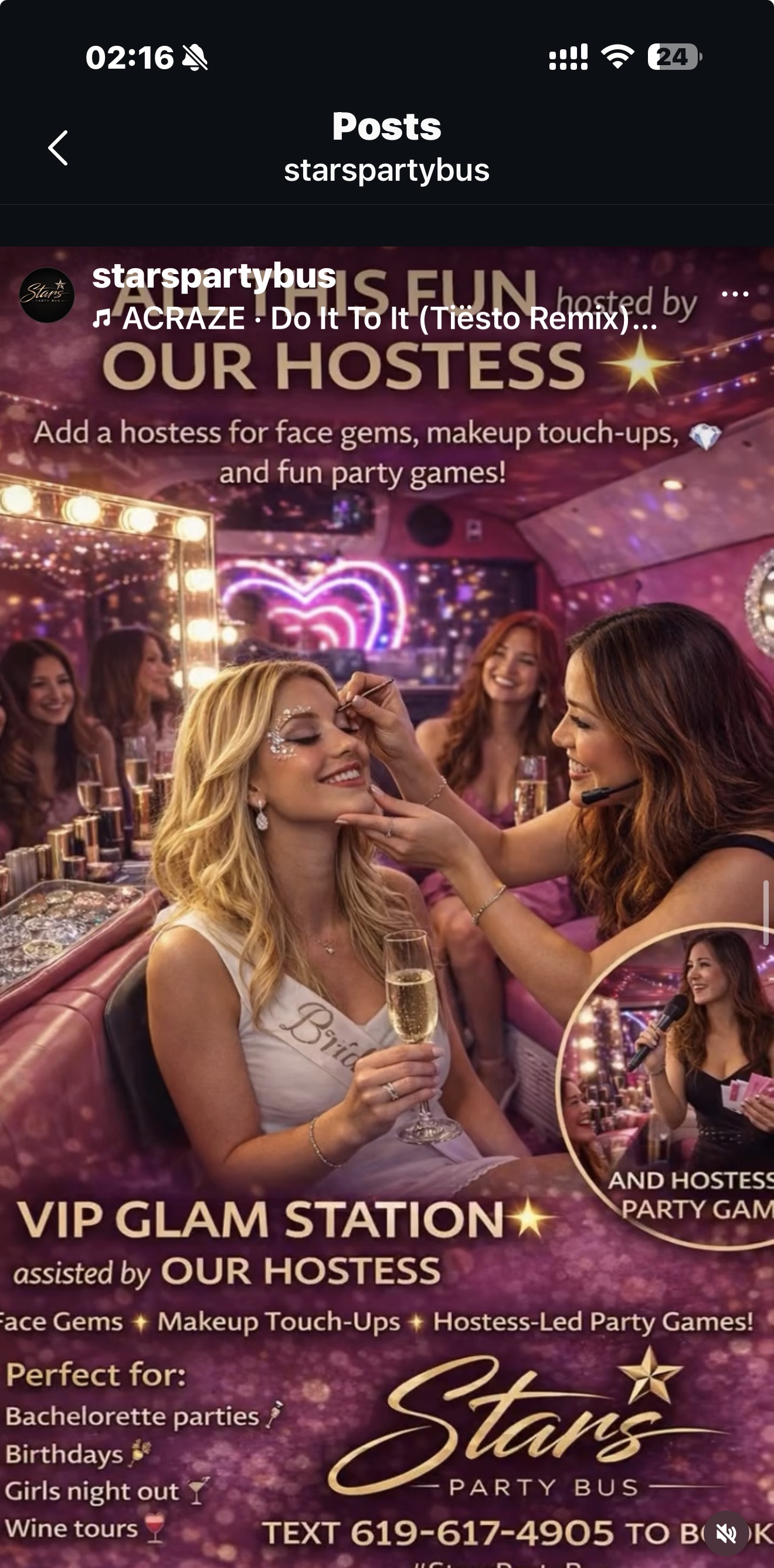 VIP Glam Station hosted by Stars Party Bus hostess